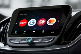 لوگوی GM و IBM در کنار هم با عنوان "OnStar Go".