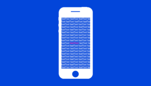 تصویر یک تلفن همراه با آرم fastText فیسبوک.